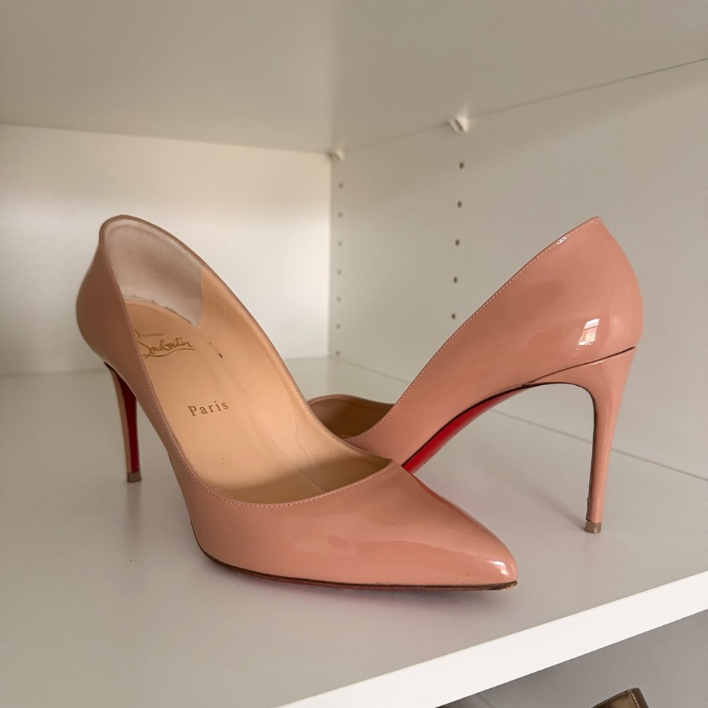 Christian Louboutin Nude Patent Leather Pumps